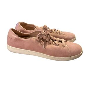Vionic Brinley Womens Pink Blush Suede Low Top Lace Up Casual Shoes Sneakers 9.5
